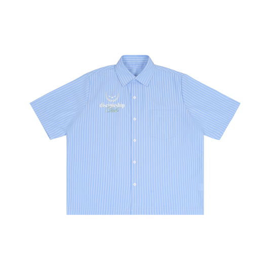 Methods x Striped Boxy Short Sleeve Shirt